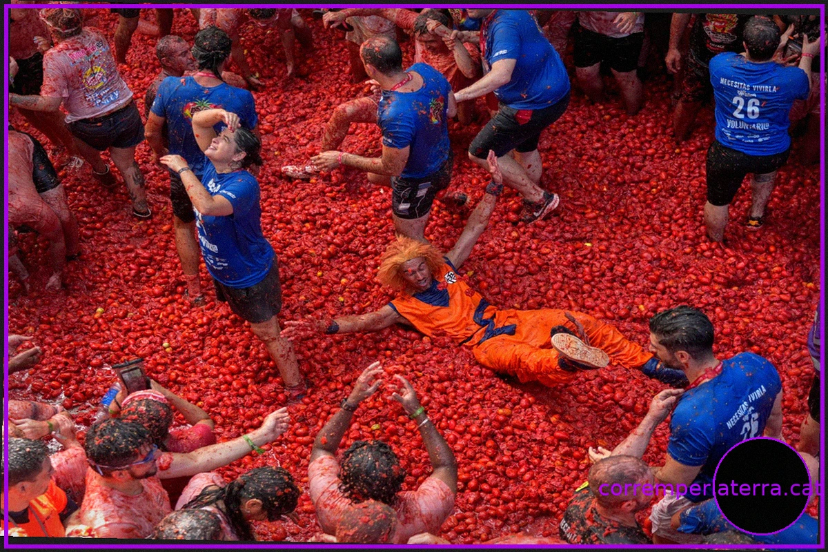 Miles participan en La Tomatina de España en épica batalla de tomates